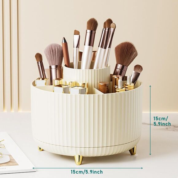 Diesisa 5 Slot Make up Brushes Cream Cup 360° Rotating Makeup Brush Holder - Picture 3 of 5